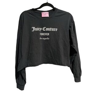 Juicy Couture x Forever 21 Black Long Sleeve Crop Logo Tee